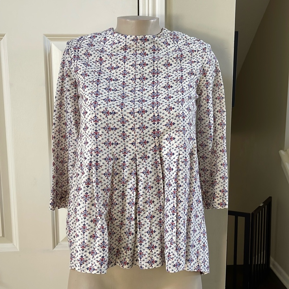 Hannes Roether tiny floral print Pleated Blouse, XS